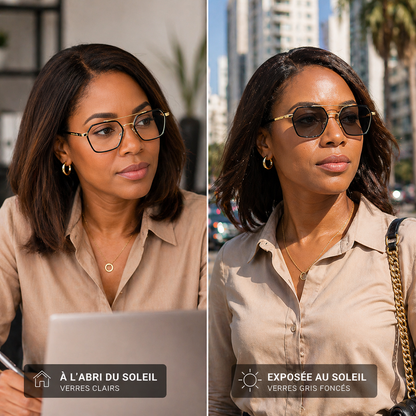 Lunettes Photochromiques — Verres Adaptables Jour & Nuit | Monture Métal Unisexe