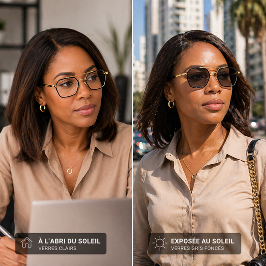 Lunettes Photochromiques — Verres Adaptables Jour & Nuit | Monture Métal Unisexe